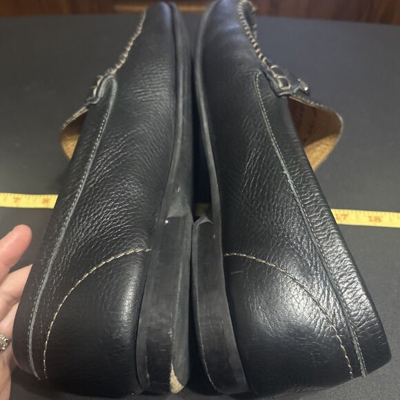 Martin Dingman Leather Horse Bit Loafers Black Size 11.5 Read main image 9